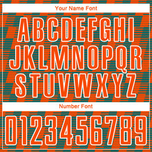 Load image into Gallery viewer, Custom Orange Teal-White Line Sublimation Soccer Uniform Jersey