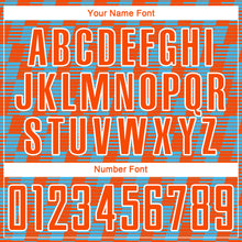 Load image into Gallery viewer, Custom Orange Sky Blue-White Line Sublimation Soccer Uniform Jersey