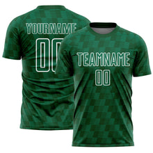 Load image into Gallery viewer, Custom Kelly Green Green-White Line Sublimation Soccer Uniform Jersey