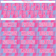 Load image into Gallery viewer, Custom Pink Light Blue-White Line Sublimation Soccer Uniform Jersey