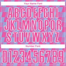 Load image into Gallery viewer, Custom Pink Light Blue-White Line Sublimation Soccer Uniform Jersey