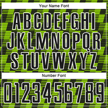 Load image into Gallery viewer, Custom Black Neon Green-White Line Sublimation Soccer Uniform Jersey