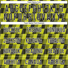 Load image into Gallery viewer, Custom Black Neon Yellow-White Line Sublimation Soccer Uniform Jersey