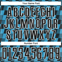 Load image into Gallery viewer, Custom Black Sky Blue-White Line Sublimation Soccer Uniform Jersey