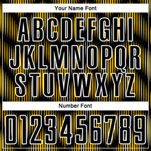 Load image into Gallery viewer, Custom Black Yellow-White Line Sublimation Soccer Uniform Jersey