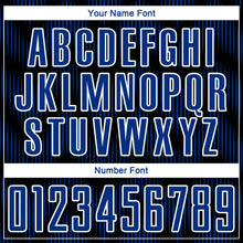 Load image into Gallery viewer, Custom Black Royal-White Line Sublimation Soccer Uniform Jersey