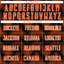 Load image into Gallery viewer, Custom Black Orange-White Line Sublimation Soccer Uniform Jersey