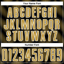 Load image into Gallery viewer, Custom Black Old Gold-White Line Sublimation Soccer Uniform Jersey