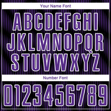 Load image into Gallery viewer, Custom Black Purple-White Line Sublimation Soccer Uniform Jersey