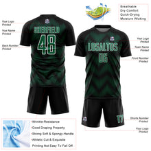 Load image into Gallery viewer, Custom Black Kelly Green-White Line Sublimation Soccer Uniform Jersey