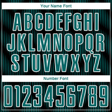 Load image into Gallery viewer, Custom Black Teal-White Line Sublimation Soccer Uniform Jersey