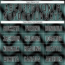 Load image into Gallery viewer, Custom Black Ice Blue-White Line Sublimation Soccer Uniform Jersey