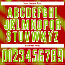 Load image into Gallery viewer, Custom Red Neon Green-White Line Sublimation Soccer Uniform Jersey