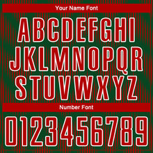 Load image into Gallery viewer, Custom Green Red-White Line Sublimation Soccer Uniform Jersey