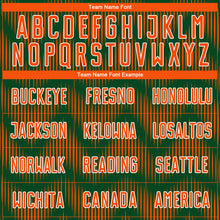 Load image into Gallery viewer, Custom Green Orange-White Line Sublimation Soccer Uniform Jersey