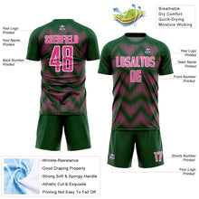 Load image into Gallery viewer, Custom Green Pink-White Line Sublimation Soccer Uniform Jersey