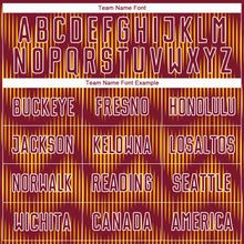 Load image into Gallery viewer, Custom Crimson Gold-White Line Sublimation Soccer Uniform Jersey