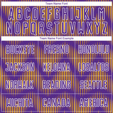 Load image into Gallery viewer, Custom Purple Gold-White Line Sublimation Soccer Uniform Jersey