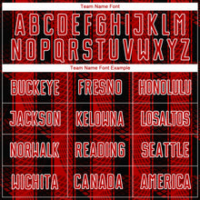 Load image into Gallery viewer, Custom Black Red-White Abstract Network Sublimation Soccer Uniform Jersey