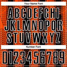 Load image into Gallery viewer, Custom Black Orange-White Abstract Network Sublimation Soccer Uniform Jersey