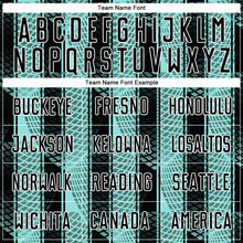 Load image into Gallery viewer, Custom Black Ice Blue-White Abstract Network Sublimation Soccer Uniform Jersey