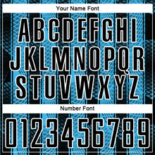 Load image into Gallery viewer, Custom Black Sky Blue-White Abstract Network Sublimation Soccer Uniform Jersey