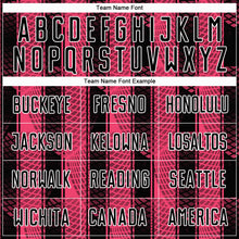 Load image into Gallery viewer, Custom Black Neon Pink-White Abstract Network Sublimation Soccer Uniform Jersey