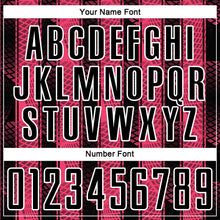 Load image into Gallery viewer, Custom Black Neon Pink-White Abstract Network Sublimation Soccer Uniform Jersey