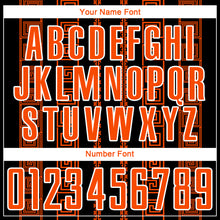 Load image into Gallery viewer, Custom Black Orange-White Geometric Shape Sublimation Soccer Uniform Jersey