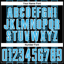 Load image into Gallery viewer, Custom Black Sky Blue-White Geometric Shape Sublimation Soccer Uniform Jersey