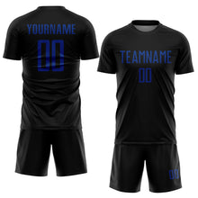 Load image into Gallery viewer, Custom Black Royal Sublimation Soccer Uniform Jersey