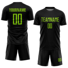 Load image into Gallery viewer, Custom Black Neon Green Sublimation Soccer Uniform Jersey
