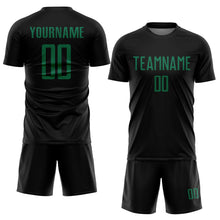 Load image into Gallery viewer, Custom Black Kelly Green Sublimation Soccer Uniform Jersey