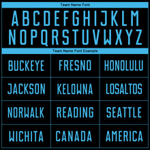 Load image into Gallery viewer, Custom Black Sky Blue Sublimation Soccer Uniform Jersey