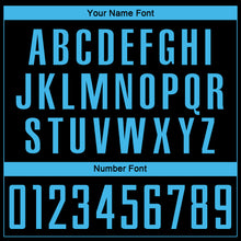 Load image into Gallery viewer, Custom Black Sky Blue Sublimation Soccer Uniform Jersey