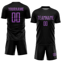 Load image into Gallery viewer, Custom Black Medium Purple Sublimation Soccer Uniform Jersey