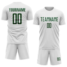 Load image into Gallery viewer, Custom White Green Sublimation Soccer Uniform Jersey