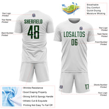 Load image into Gallery viewer, Custom White Green Sublimation Soccer Uniform Jersey