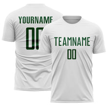 Load image into Gallery viewer, Custom White Green Sublimation Soccer Uniform Jersey