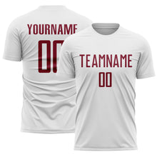 Load image into Gallery viewer, Custom White Crimson Sublimation Soccer Uniform Jersey