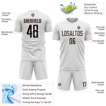 Load image into Gallery viewer, Custom White Brown Sublimation Soccer Uniform Jersey