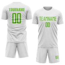 Load image into Gallery viewer, Custom White Aurora Green Sublimation Soccer Uniform Jersey