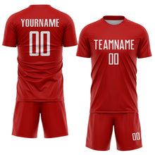 Load image into Gallery viewer, Custom Red White Sublimation Soccer Uniform Jersey
