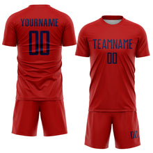 Load image into Gallery viewer, Custom Red Navy Sublimation Soccer Uniform Jersey