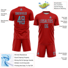 Load image into Gallery viewer, Custom Red Shadow Blue Sublimation Soccer Uniform Jersey