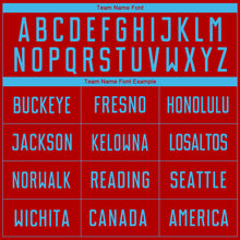 Load image into Gallery viewer, Custom Red Sky Blue Sublimation Soccer Uniform Jersey