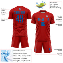Load image into Gallery viewer, Custom Red Blue Sublimation Soccer Uniform Jersey