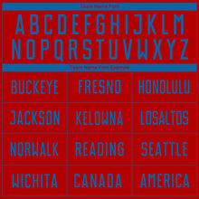 Load image into Gallery viewer, Custom Red Blue Sublimation Soccer Uniform Jersey