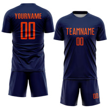 Load image into Gallery viewer, Custom Navy Orange Sublimation Soccer Uniform Jersey