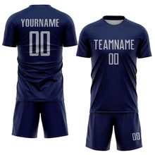 Load image into Gallery viewer, Custom Navy Gray Sublimation Soccer Uniform Jersey